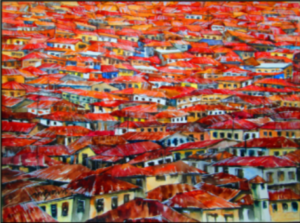 Red,Brown Ibadan Roofs by Ini Brown